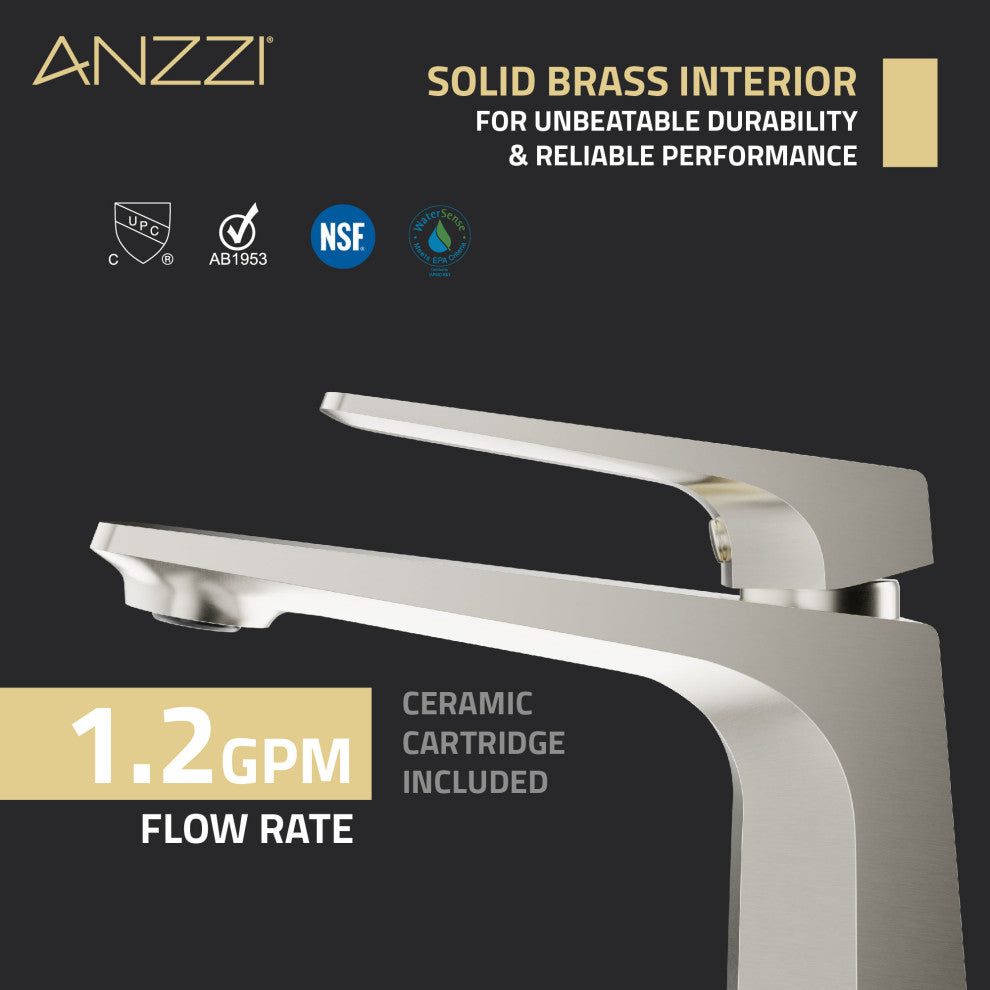 1-Handle Bathroom Faucet, Brushed Nickel