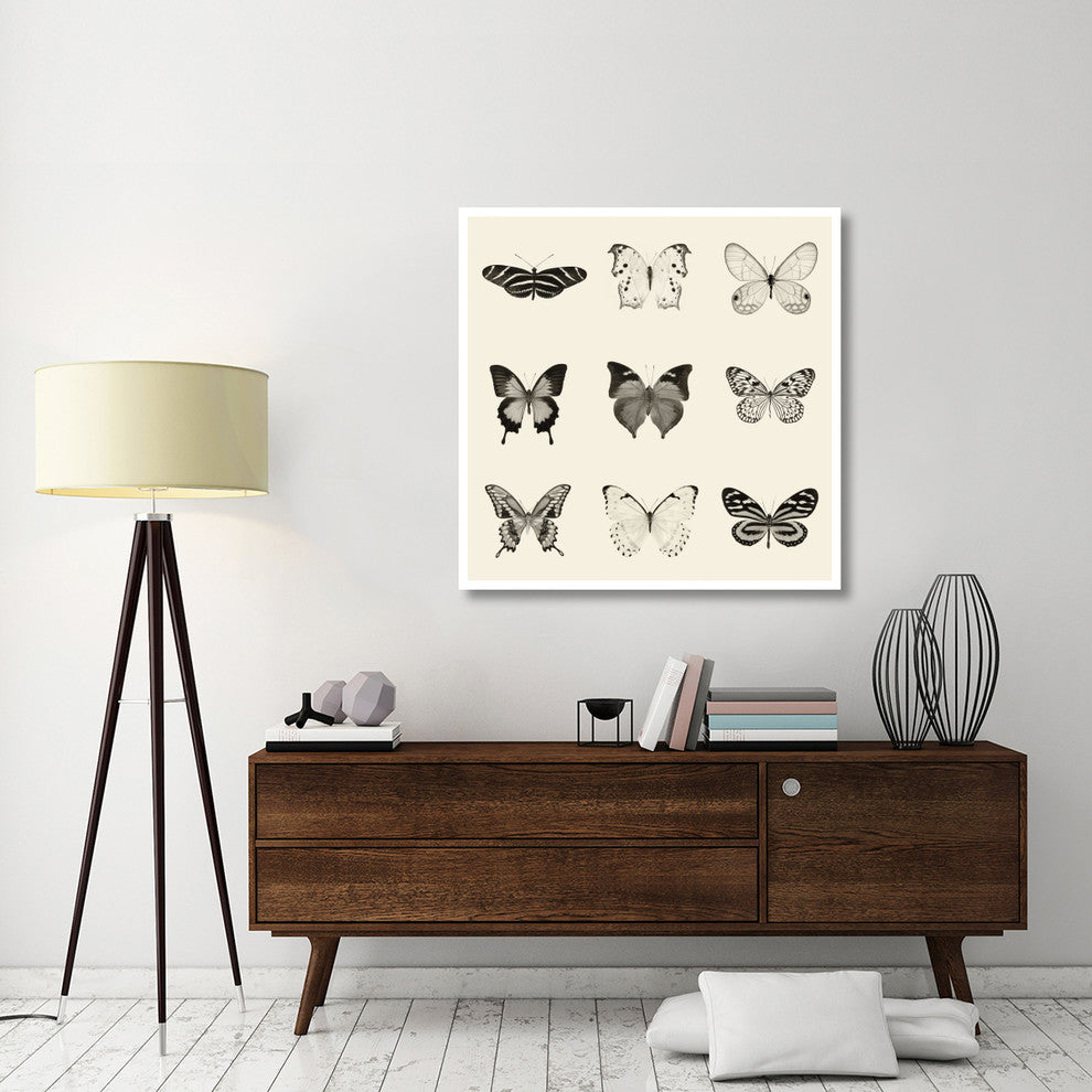 "Butterfly - BW 9 Patch" Digital Paper Print by Debra Van Swearingen, 42"x42"