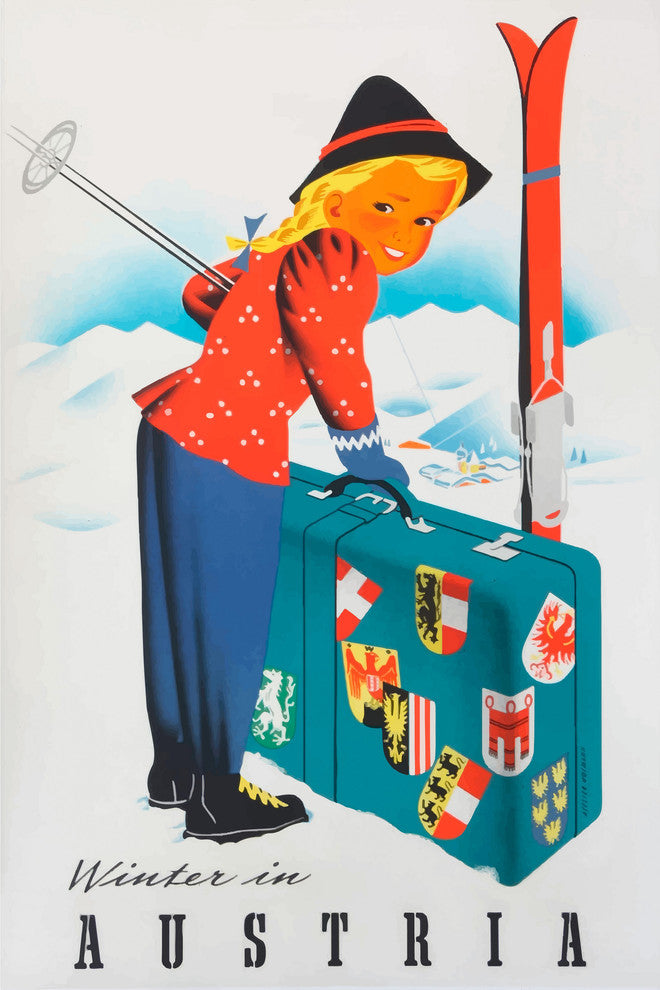 "Winter in Austria" Painting Print on Wrapped Canvas, 40"x60"