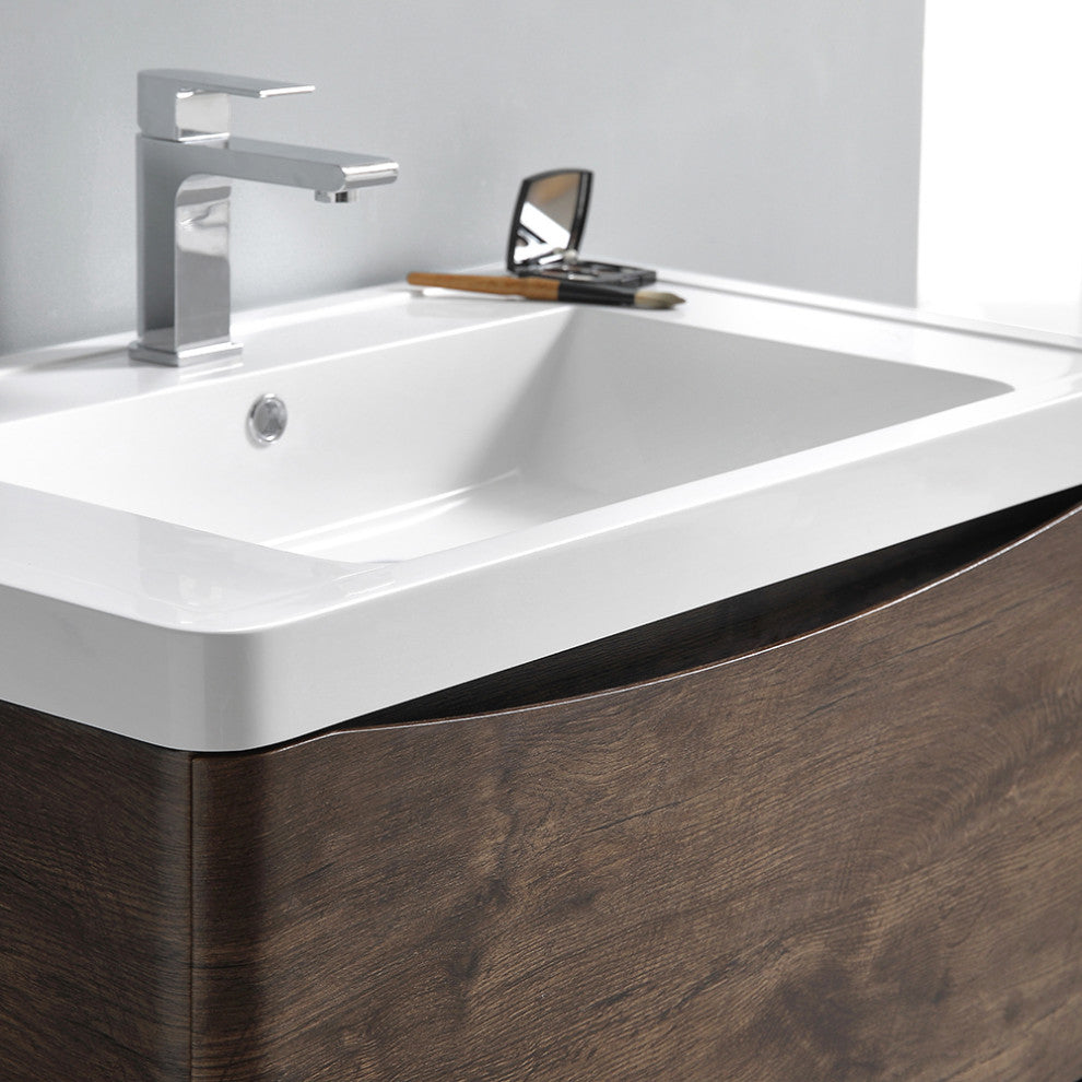 Fresca Tuscany 32" Rosewood Wall Hung Vanity With Medicine Cabinet