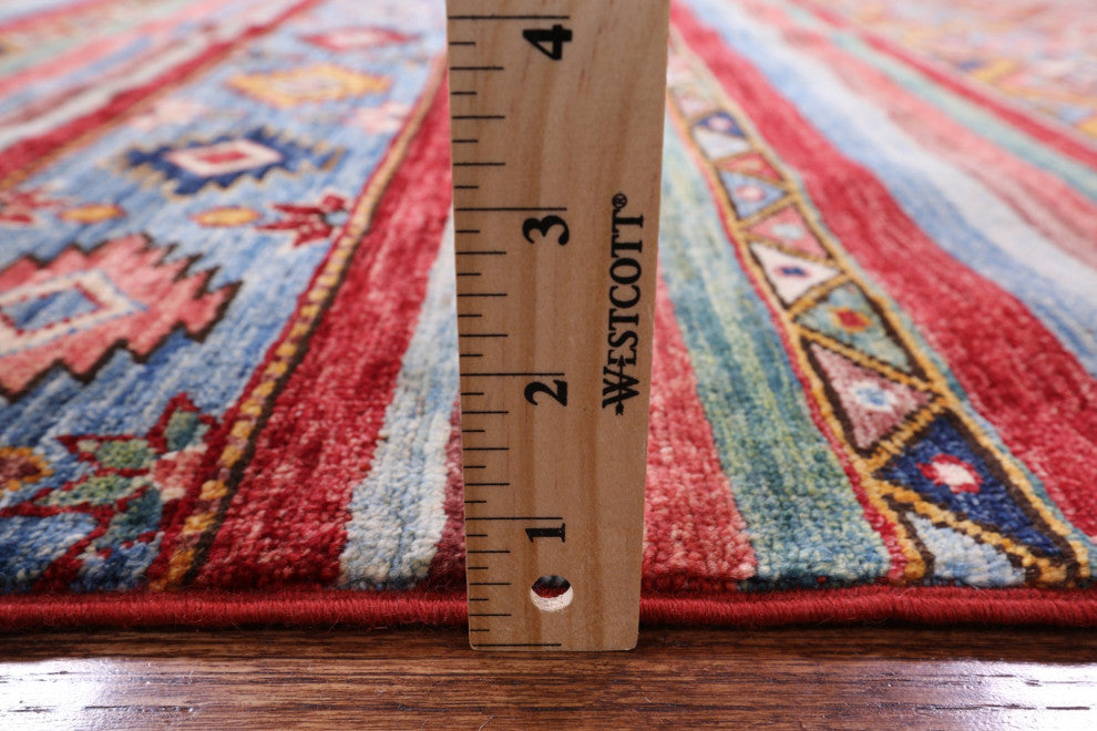 3' 11" X 5' 10" Hand Knotted Khorjin Super Kazak Wool Rug Q5220