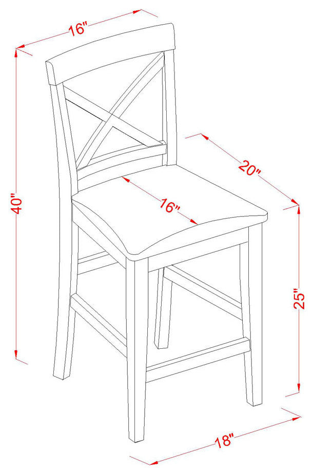 5 Pc Counter Height Pub Set -Pub Table And 4 Counter Height Chairs