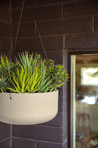 Pure Series Hanging Kona Bowl 14" Planter, Sand, 1 Pack