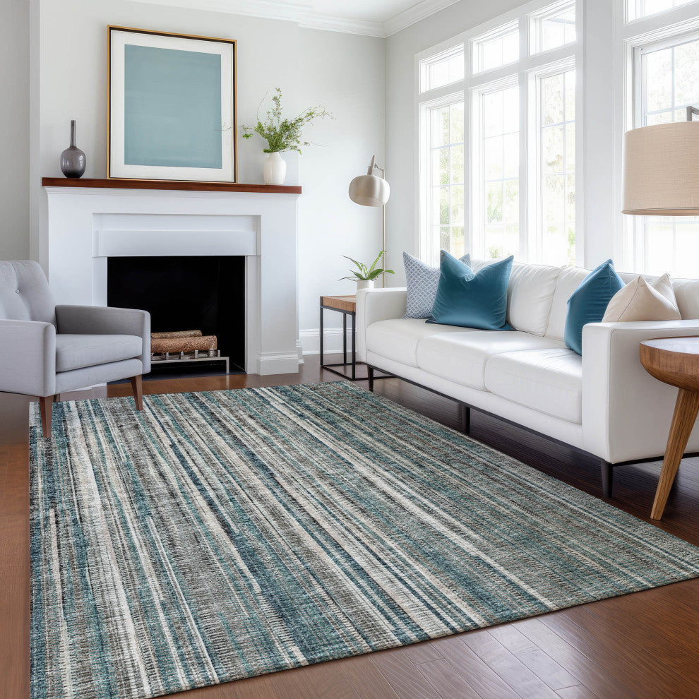 Premium Machine Washable Mayfield AMF31 Peacock 5' x 7'6" Rug