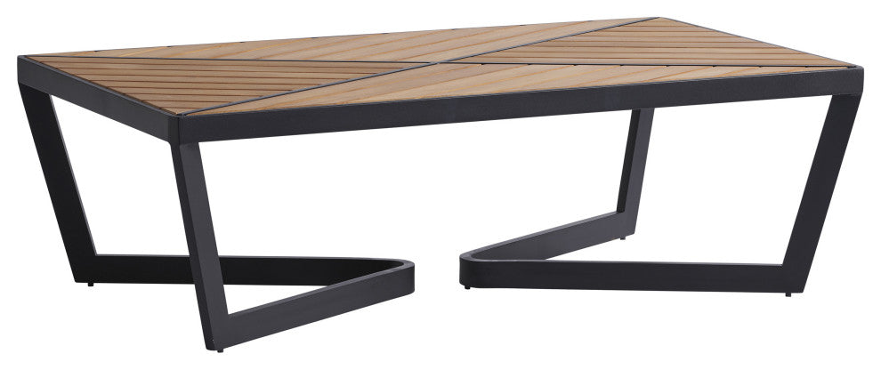 Rectangular Teak Top Cocktail Table