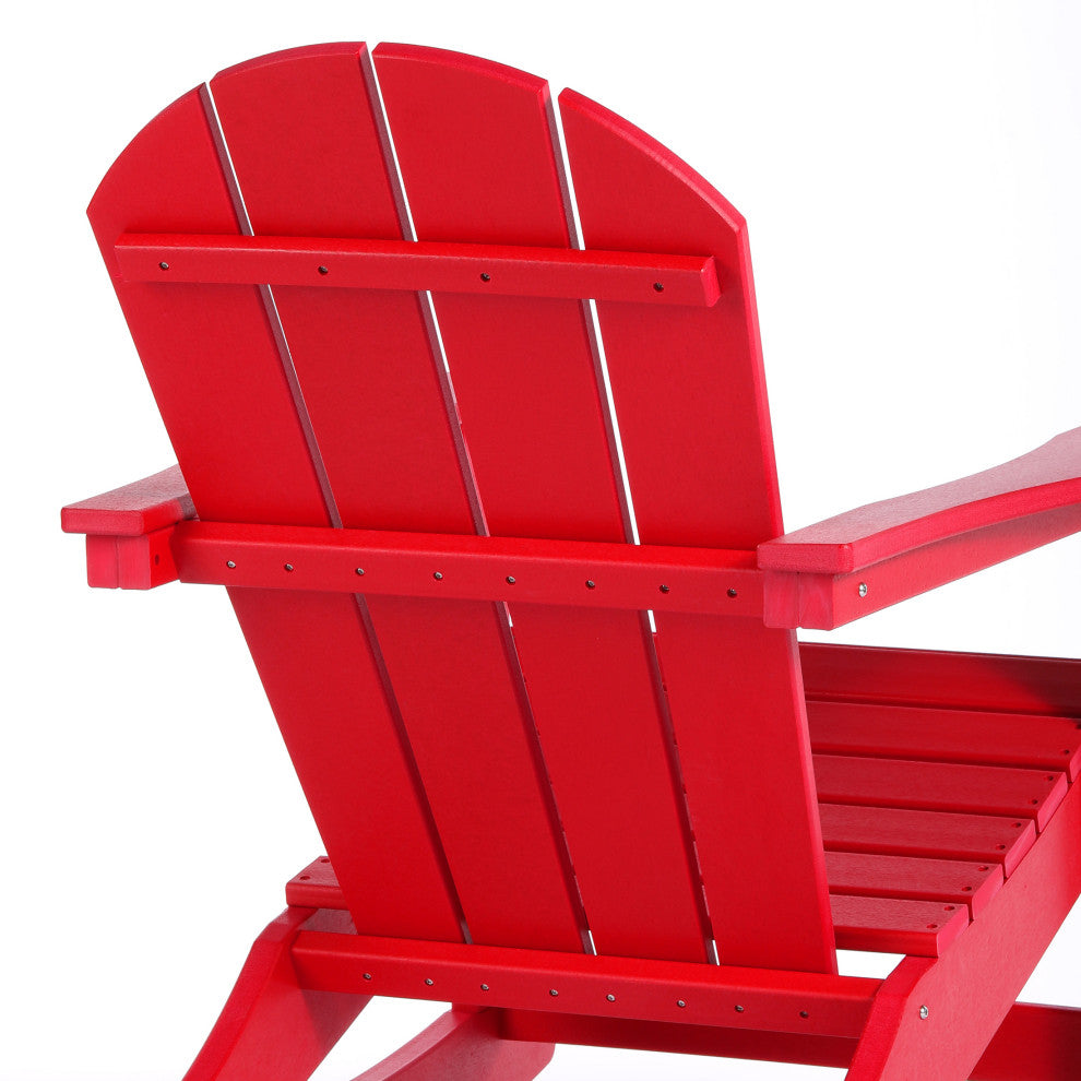 WestinTrends Outdoor Patio Adirondack Rocking Chair Lounger, Porch Rocker, Red