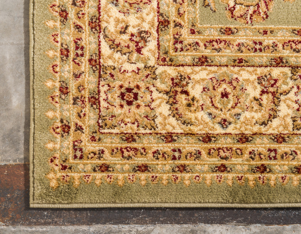 Unique Loom Green St. Louis Voyage 4' 0 x 4' 0 Square Rug