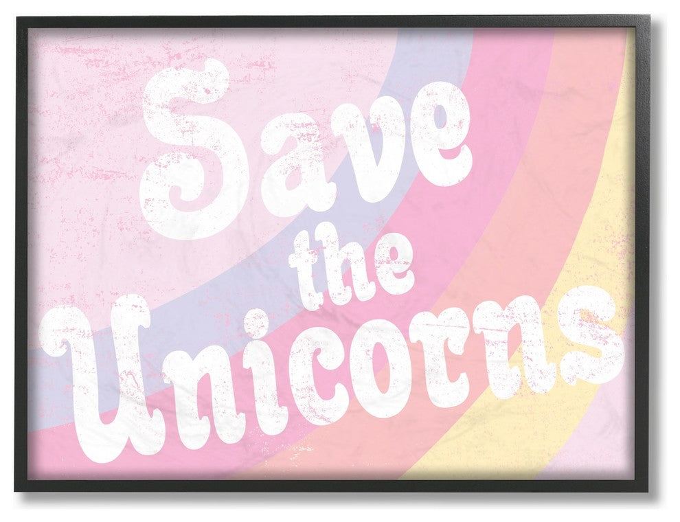 Stupell Ind. Save The Unicorns Framed Giclee Art, 11"x14"