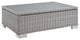 Conway 45" Outdoor Patio Wicker Rattan Coffee Table - Light Gray
