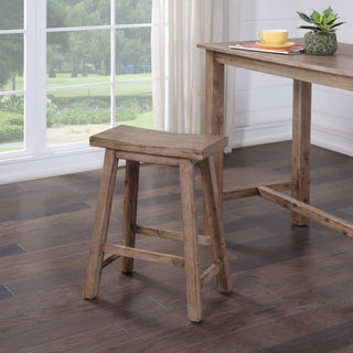 Sonoma Saddle Seat Counter Stool, Barnwood Wire-Brush, Counter Height, Single