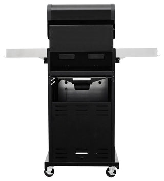 Permasteel 2 Burner Gas Grill with Folding Side Shelves, Black