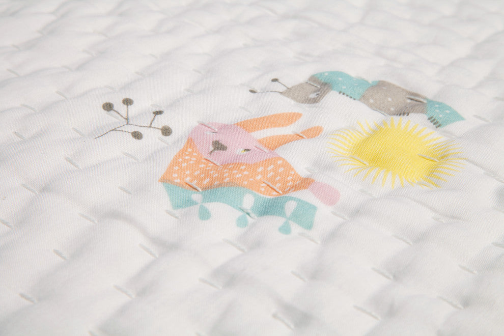Nursery Works Menagerie Organic Cotton Hand-Quilted Blanket