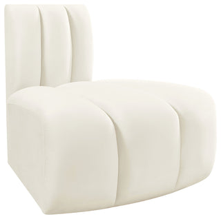Arc Upholstered Modular Component, Cream, 1-Piece: Reverse Corner, Velvet