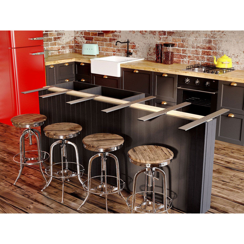 Hidden Center Mount Countertop Bracket - Double-Sided Knee Wall Support 40" | Fi
