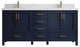 Willow Collections Malibu Vanity, Navy Blue, Empira Quartz, 72"