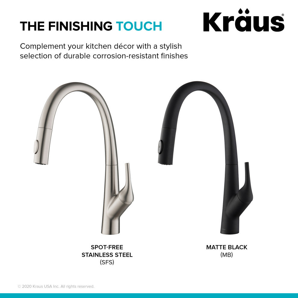 Arqo M 2-Function Pull-Down 1-Handle 1-Hole Kitchen Faucet, Spot Free Stainless