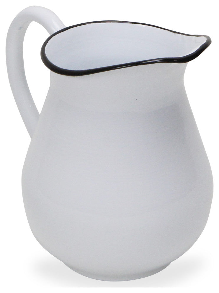 Lacquered White Pitcher Decor