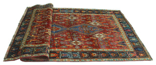 Vintage Distressed Fazal Red Rug