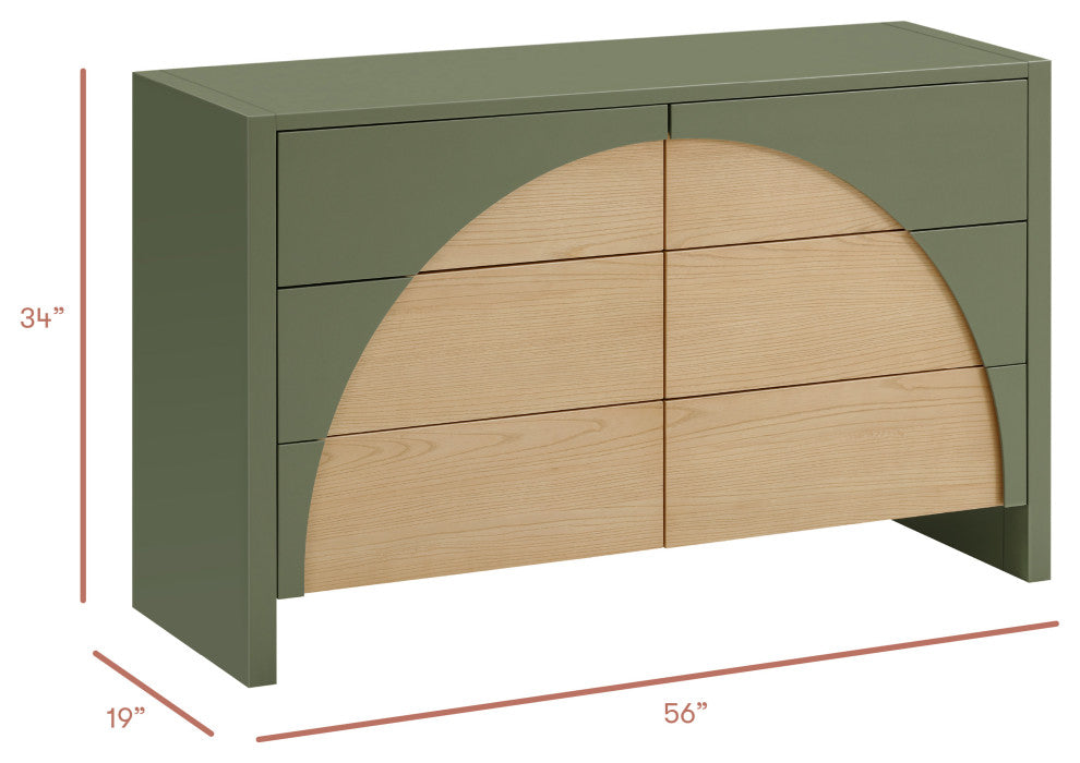 Moab 6-Drawer Assembled Dresser, Olive / Ash