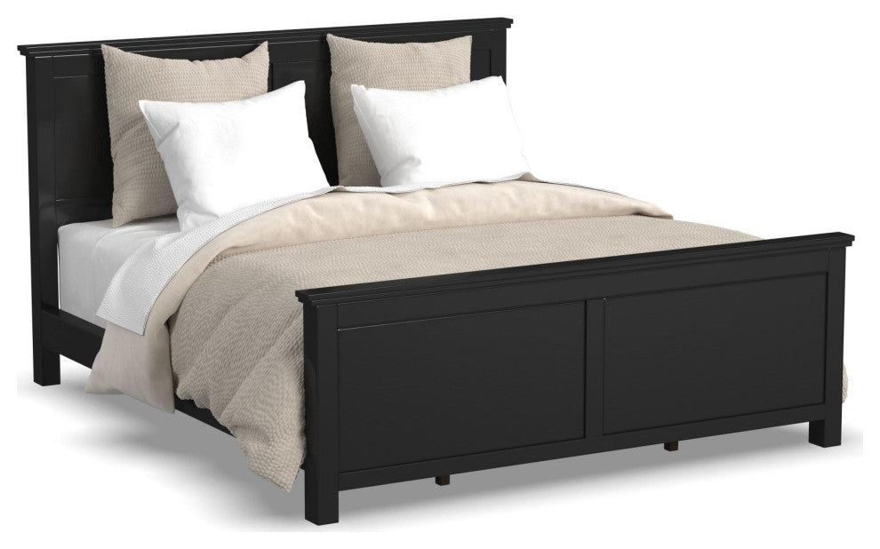 Oak Park King Bed and Two Nightstands by homestyles -Black
