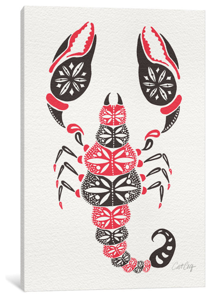 "Grey Pink Scorpion Artprint" by Cat Coquillette, 26x18x1.5, 1-Piece