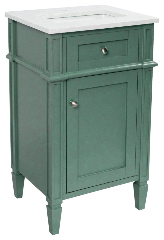 Hailey 20" Bathroom Vanity, Engineered Marble Top, Sage Green