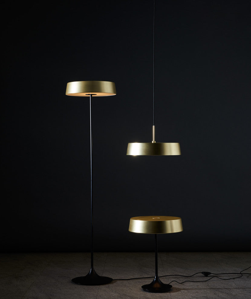China LED Pendant, Matte Brass