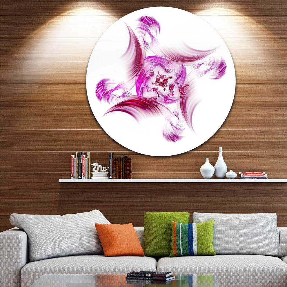 Rotation Of Small Universe Purple Flower, Floral Disc Metal Art, 23"