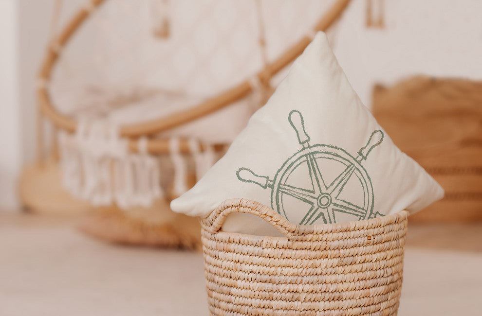 20x20" Greek New Key Nautical Decorative Indoor Pillow, Sage