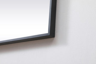 Home Living Metal Frame Square Mirror 30 Inch, Black