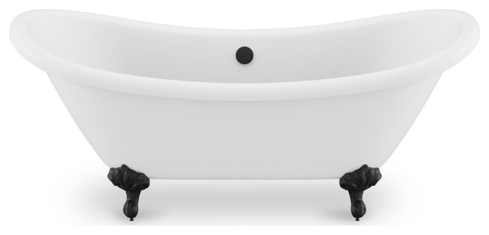 Falco 5.8' Acrylic Clawfoot Bathtub, Matte Black