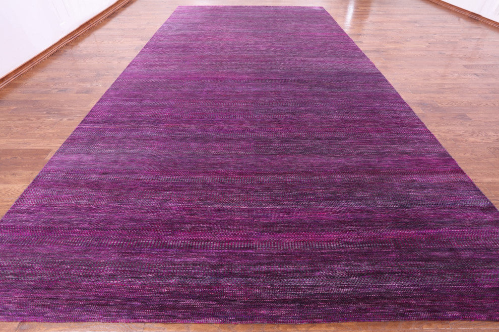 Super Savannah Gabbeh Wool and Silk Hand Knotted Rug 9' 11" X 19' 7" Q8999