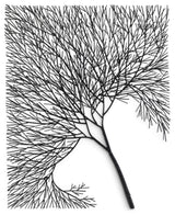Wire Tree Wall Art, Rectangular, Metal, Black