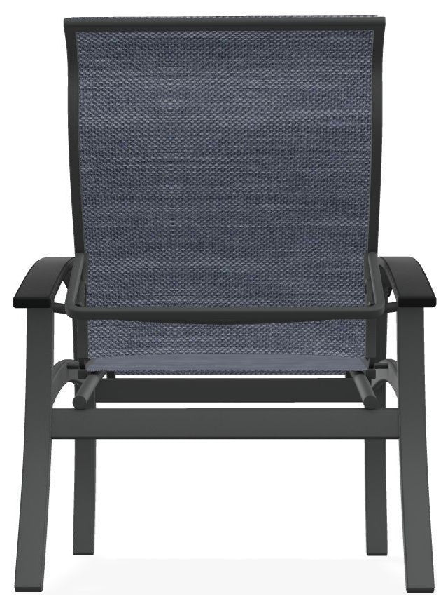 Belle Isle Sling Adjustable Outdoor Dining Chair, Augustine Denim/Graphite