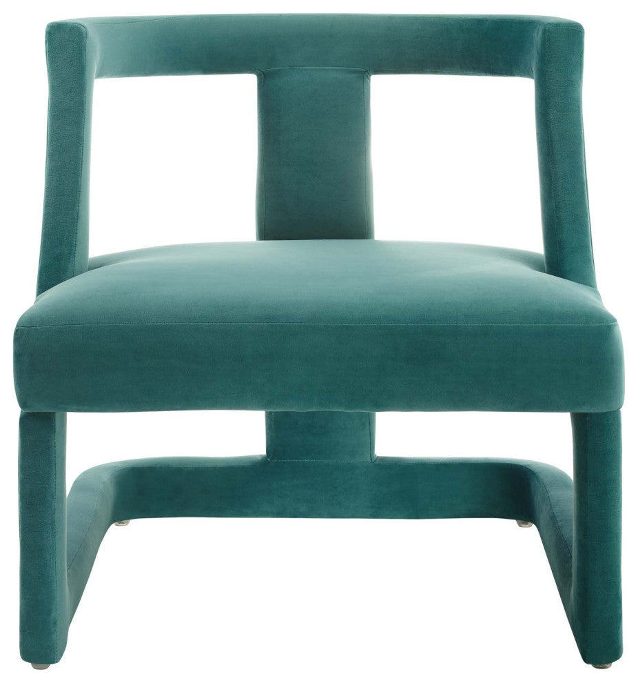 Requisite Accent Lounge Performance Velvet Armchair Teal