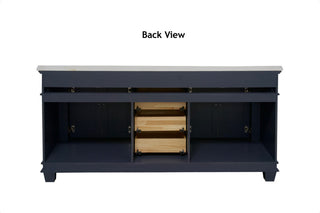 Elizabeth 72" Double Bathroom Vanity, Royal Blue, Carrara Marble