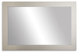 Pendleton Framed Wall Mirror, Nickel, 26"x38"