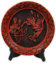 Mid-20th Century Chinese Hand Carved Cinnabar Lacquer Plate