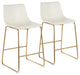 Duke 25 3/4"  Faux Leather Counter Stools, Set of 2, White