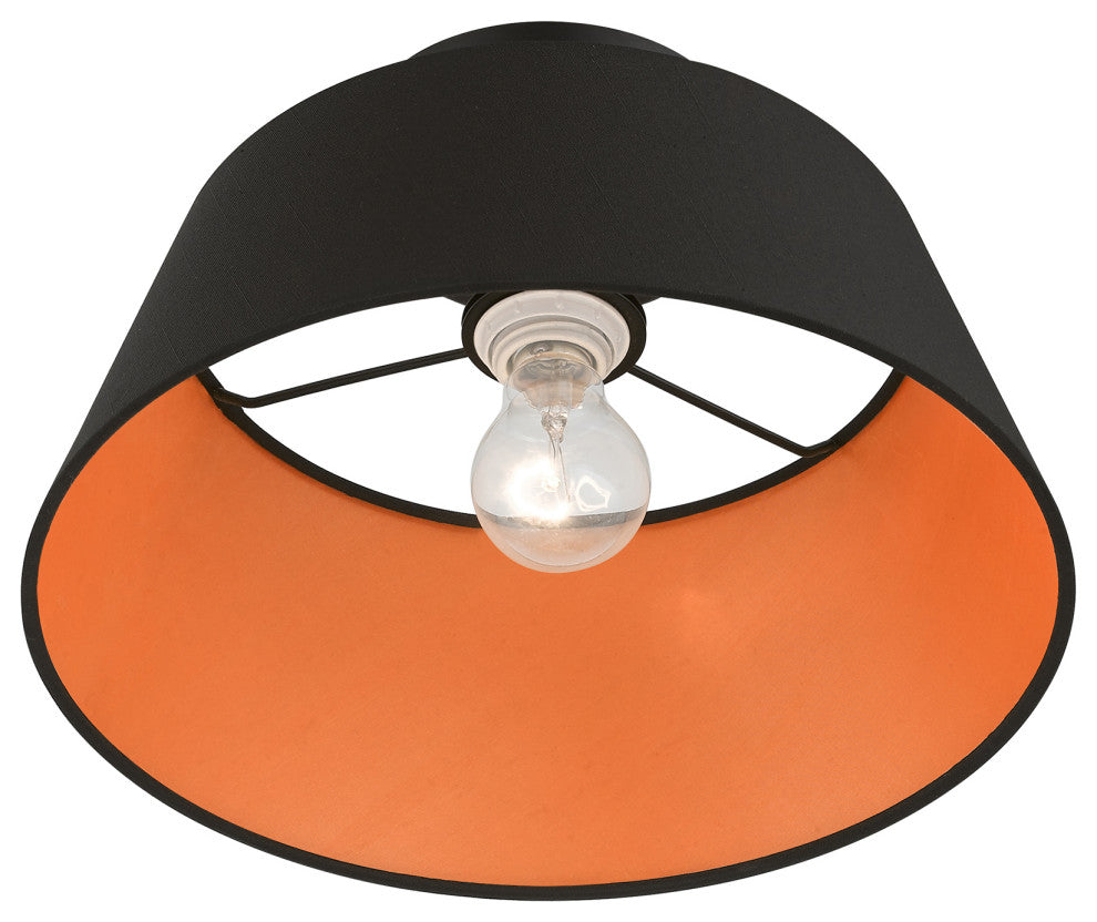 Livex Lighting 1 Light Black Semi-Flush Mount