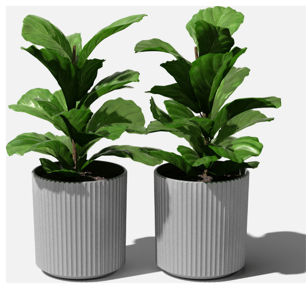 Veradek Demi Series Planter, Gray, 16", 2 Pack