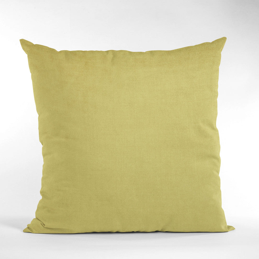 Yellow Solid Shiny Velvet Luxury Throw Pillow, Double sided 12"x20"