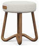 Modern Brazilian - Loop - Upholstered Stool - Noodles Natural Seat, Nozes