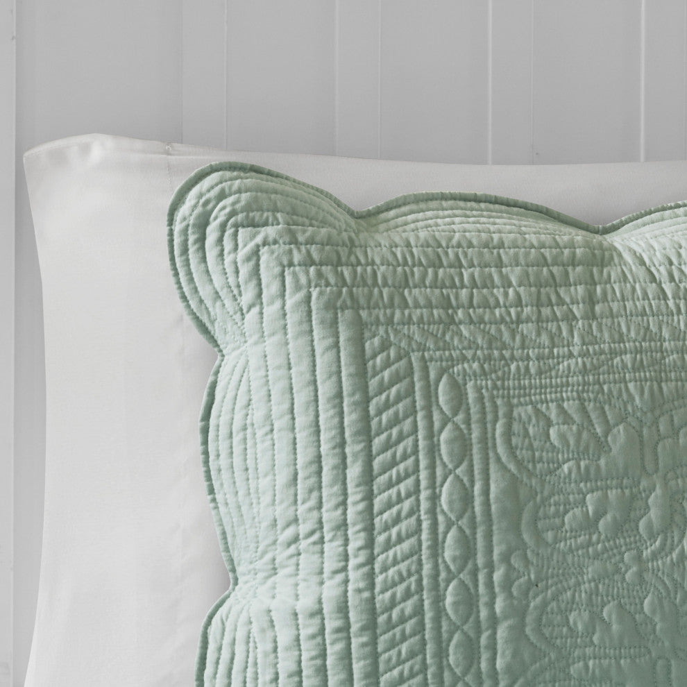 Madison Park Tuscany 3 Piece Reversible Scalloped Edge Quilt Set