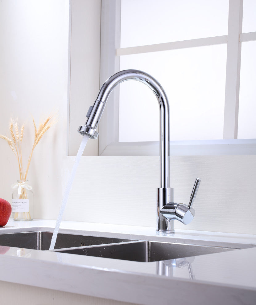 Vanity Art Pull Out Kitchen Faucet, Chrome