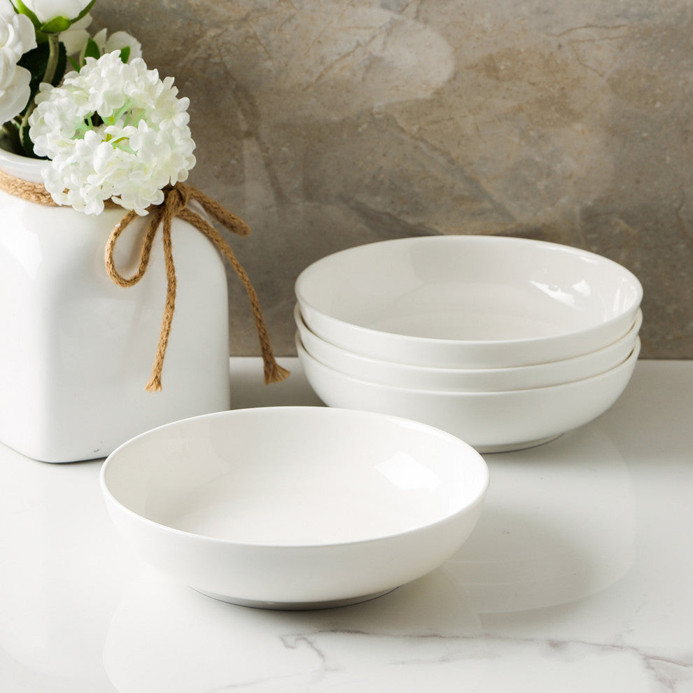 Stone Lain Gabrielle Bone China Dinnerware Set, White, 12-Piece