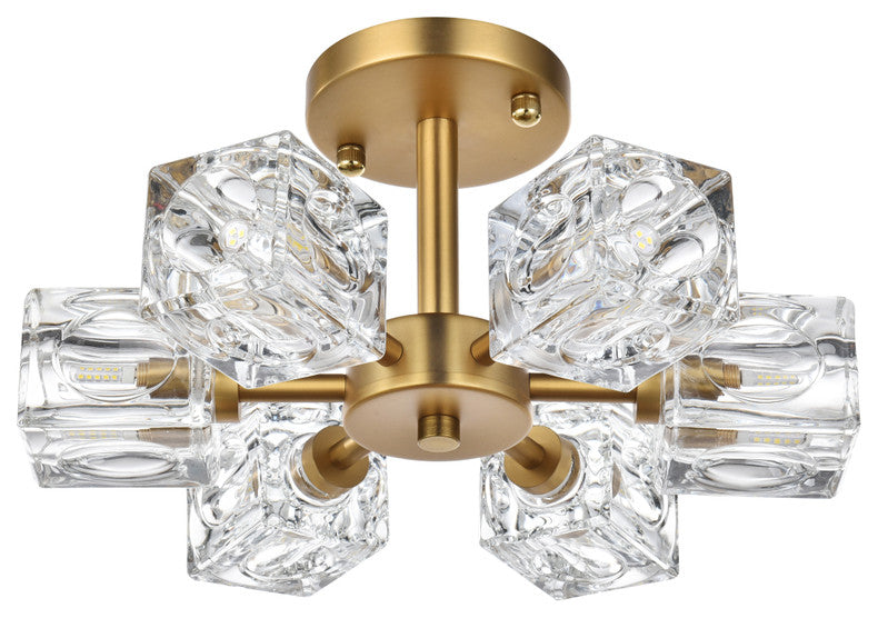 14" Flush Mount, Satin Gold