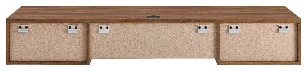 Render Wall Mount Wood Office Desk, Walnut
