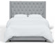 Tufted Sloped Wingback Bed, Nail Trim, Zuma Pumice, King
