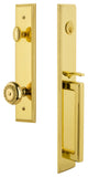 Carre' 1-Piece Dummy Handleset, D Grip and Parthenon, Lifetime Brass, 849127
